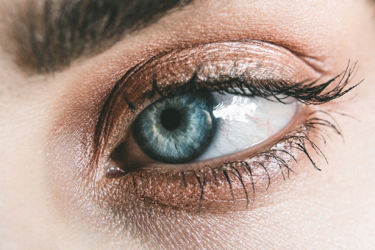 A close-up of a human eye