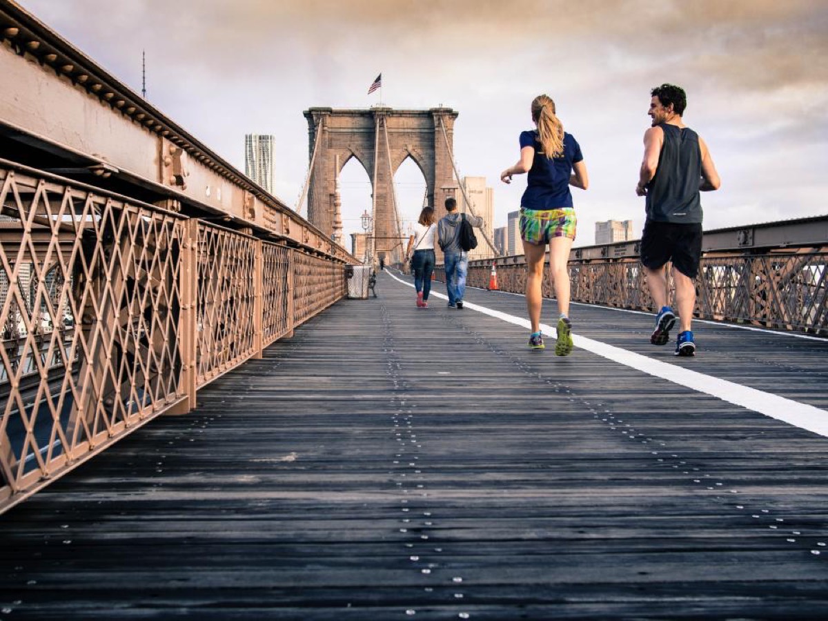 A person running outdoors