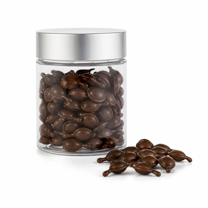 Unbranded bottle of daily hair nutrient capsules