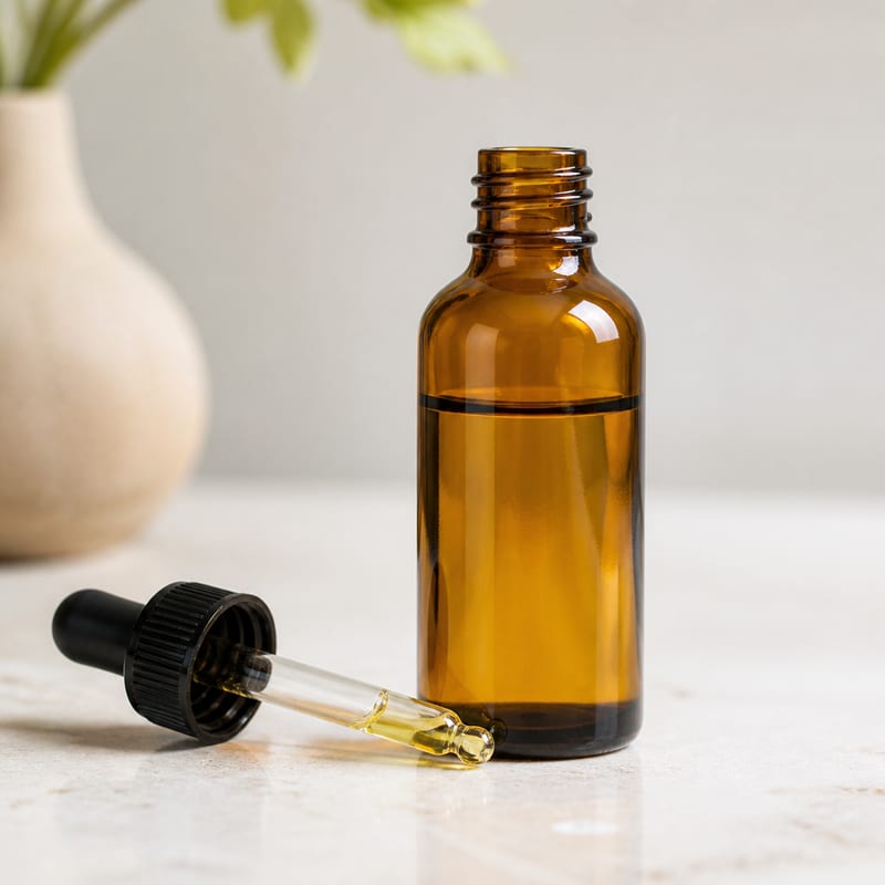 Unbranded dropper bottle of scalp nourish oil