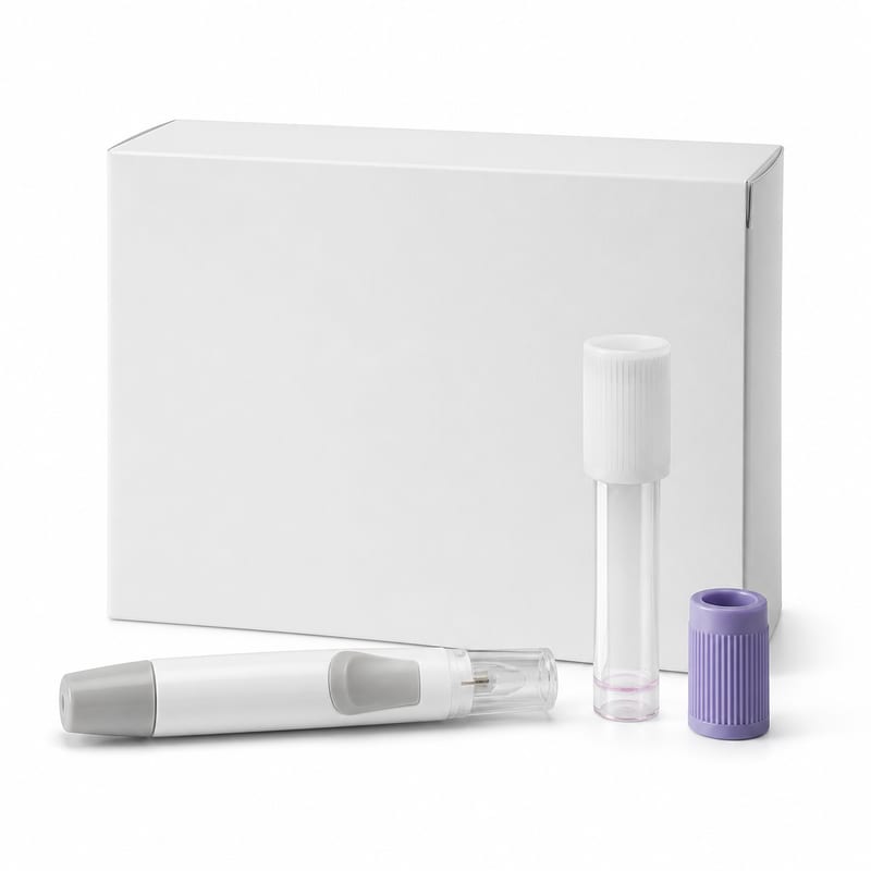 Unbranded at-home male hormone blood test kit